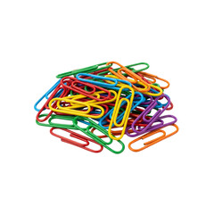 Colorful paper clips isolated on Transparent Background