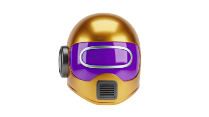Gold and Purple Futuristic Helmet