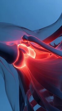 3D medical animation of shoulder joint inflammation