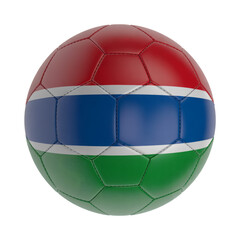 Naklejka premium Gambia soccer ball for world cup fever, vibrant colors of nation pride, sports enthusiasm, and athletic competition spirit