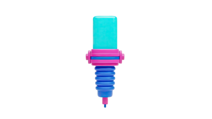 Retro-futuristic toy sword with neon colors
