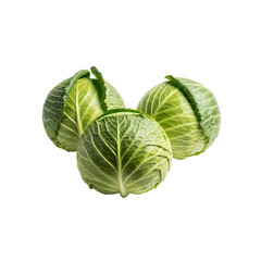 Fototapeta premium Three cabbages on a Transparent Background