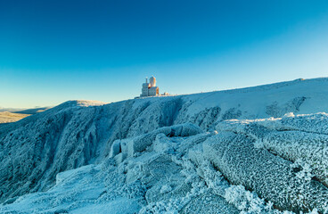 Frozen Landscape and Cliffs of Śnieżne Kotły, Karkonosze National Park