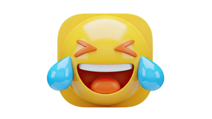 Face with Tears of Joy Emoji 3D Render