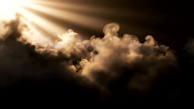 Sun rays peeking through clouds