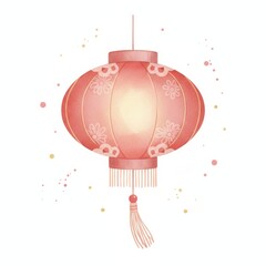 Obraz premium Elegant Lantern of the East: A soft, radiant depiction of a traditional lantern, adorned with intricate designs, symbolizing hope, celebration, and cultural heritage.