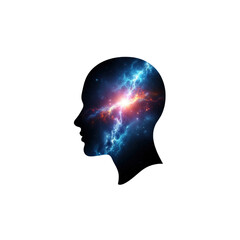 Obraz premium Galaxy in a mind profile