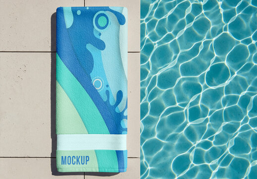 Towel Mockup By Poolside