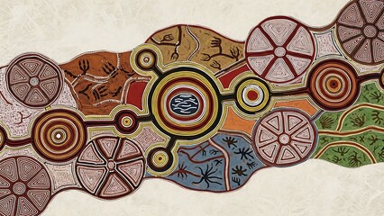 Colorful abstract art with circular shapes.