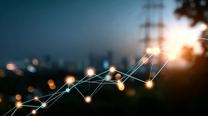 Graph depicting predictive analytics for demand forecasting defocused energy sector background data visualization concept power consumption prediction sustainable planning - Powered by Adobe