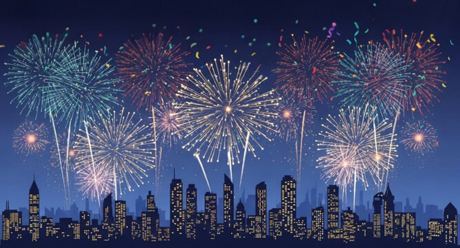 fireworks over the river