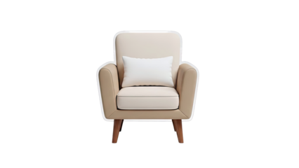 Modern Armchair with Accent Pillow