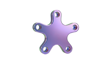 Iridescent Star-Shaped Object with Five Holes