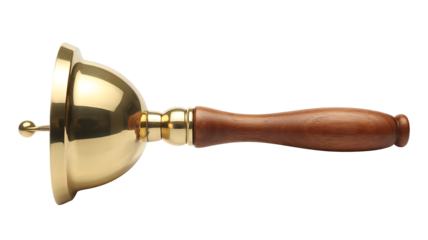 Isolated hand bell for ringing, school, celebration, notification, holiday or education 
