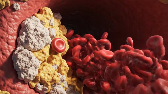 Red Blood Cells Flowing Through Vein.