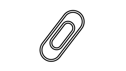 Obraz premium Black Paperclip Isolated on White Background.