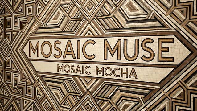 Mosaic coffee shop menu board design.