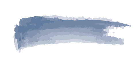 Abstract blue watercolor brush stroke texture on white background.