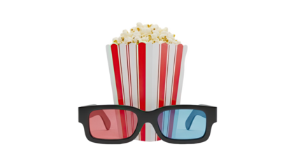 Popcorn and 3D Glasses