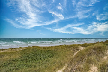 Normandy in France, the dunes de Hatainville, beautiful landscape near the sea
