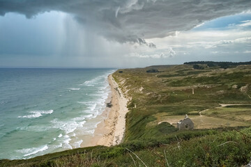 Normandy in France, the dunes de Hatainville, beautiful landscape near the sea
