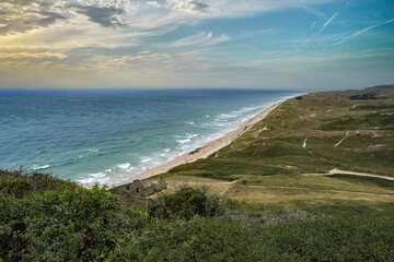 Normandy in France, the dunes de Hatainville, beautiful landscape near the sea
