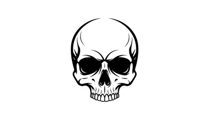 Fototapeta premium Stylized black and white skull graphic with empty space for design
