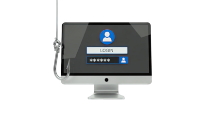 Phishing Hook on Computer Login Screen