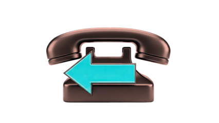 Black Telephone with Cyan Arrow