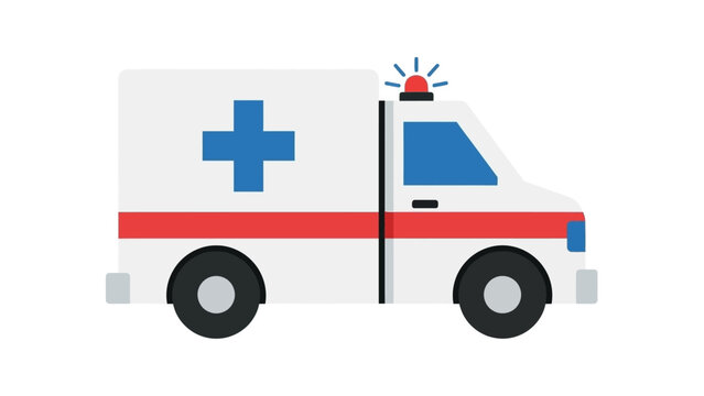 Ambulance Vehicle with Red Light.