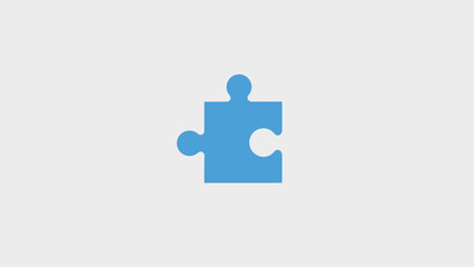 Obraz premium Blue Puzzle Piece Icon Symbol.