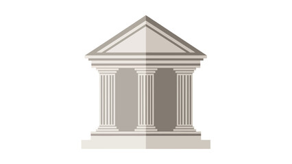 Obraz premium Classic Greek Temple Front Facade Illustration.