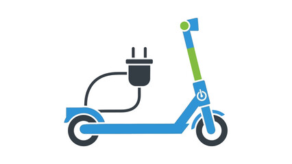 Electric Scooter Charging Station Illustration.