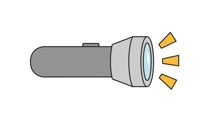 Flashlight Shining Bright Light Illustration.