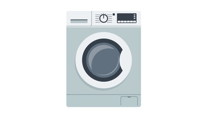 Front View of Modern Washing Machine Appliance.