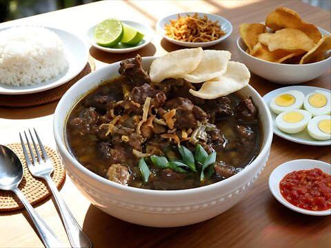Indonesian Cuisine Series : The Delicious Rawon (a rich, dark, black-colored traditional beef soup) 007