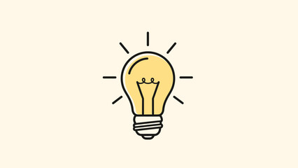 Illustration of a glowing light bulb symbolizing idea.