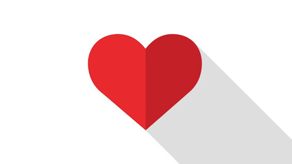 Red Heart Shape with Shadow.