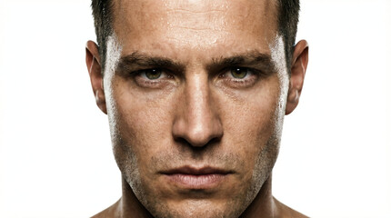 Fototapeta premium Close-up portrait of a determined man with a stern look