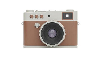 Retro Camera with Brown and White Design