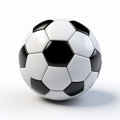Classic Black and White Soccer Ball Isolated on White Background for Sports and Recreation