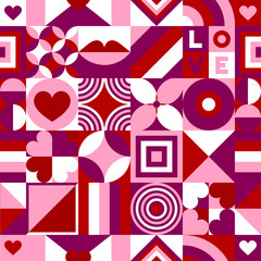 valentine's day seamless pattern with geometric shapes. valentine seamless texture