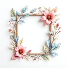 Vintage Watercolor Floral Frame