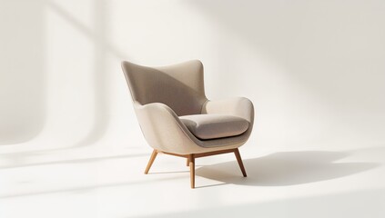 Modern Armchair with Wooden Legs