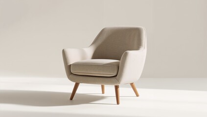 Modern Armchair with Wooden Legs