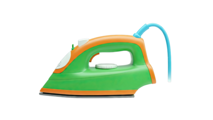 Orange and Green Steam Iron