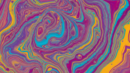 Seamless abstract floral pattern with colorful psychedelic waves and purple orange vector lines for textile wallpaper decoration