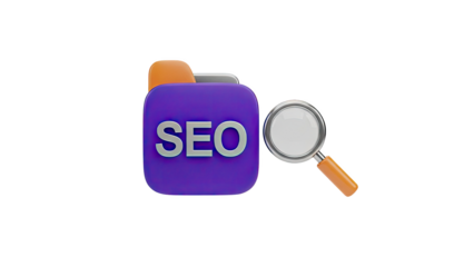 SEO Folder and Magnifying Glass Icon