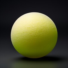 Textured Yellow Ball on Black Surface A Versatile Element for Creative Projects and Mockups.