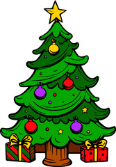 christmas tree with gifts